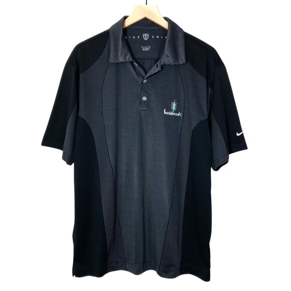 Nike Golf Mens Polo Shirt Black Short Sleeves Innisbrook Logo Embroidered Size L - Picture 2 of 14
